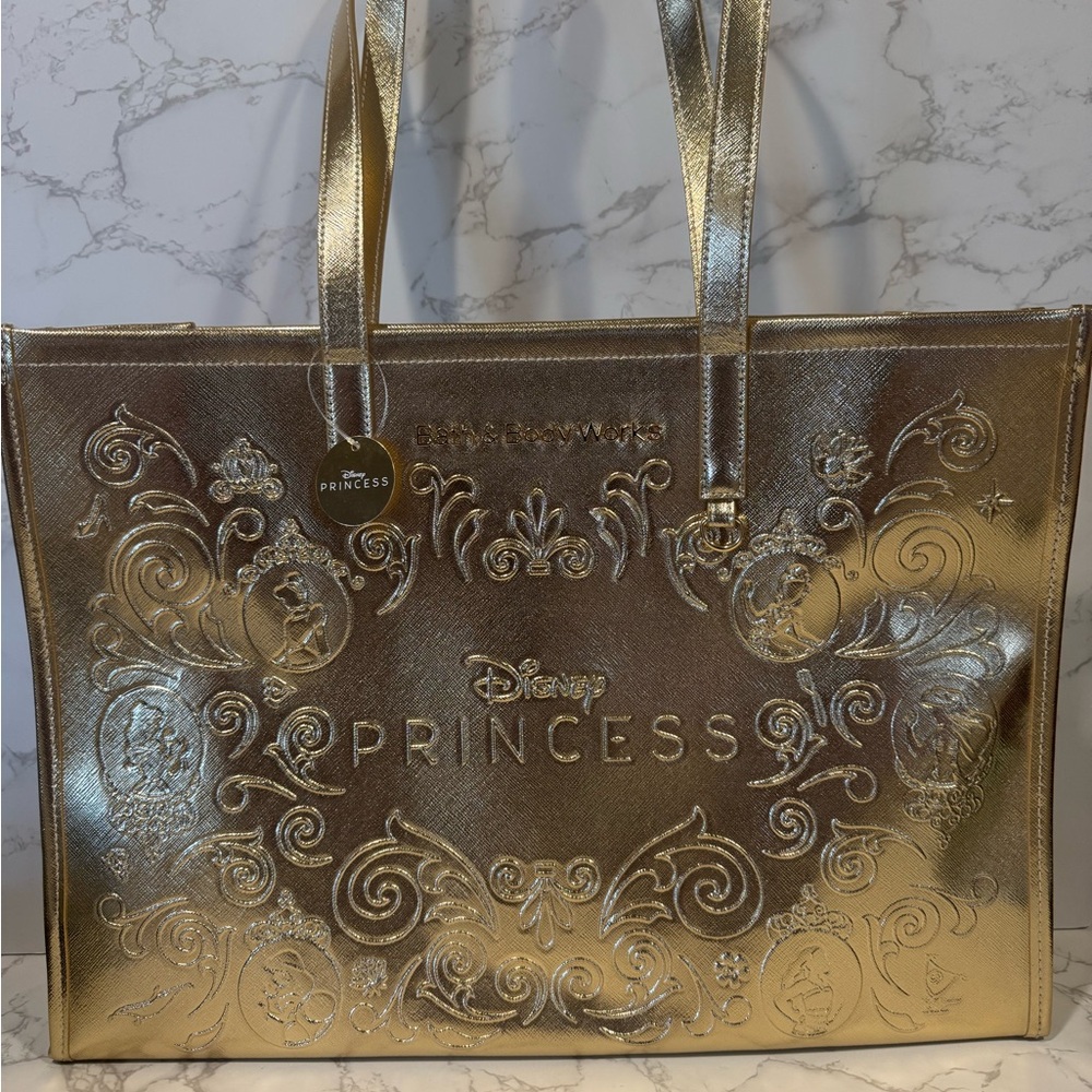 New Disney Bath & Body Works Gold Tote Bag with Elegant Design